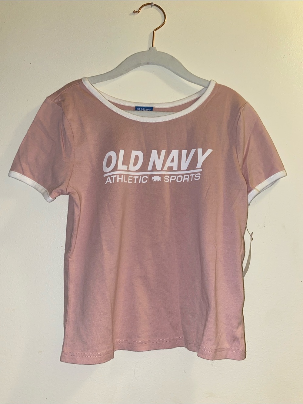 Old Navy Pink Ringer Tee with White Trim